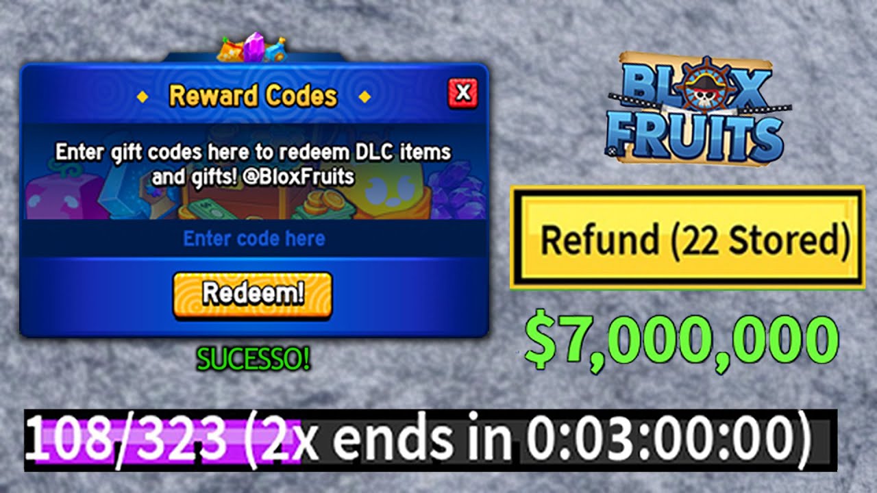 NOVO CÓDIGO +30 CÓDIGOS DE 2X XP BELI E RESET NO BLOX FRUITS 2024 ...
