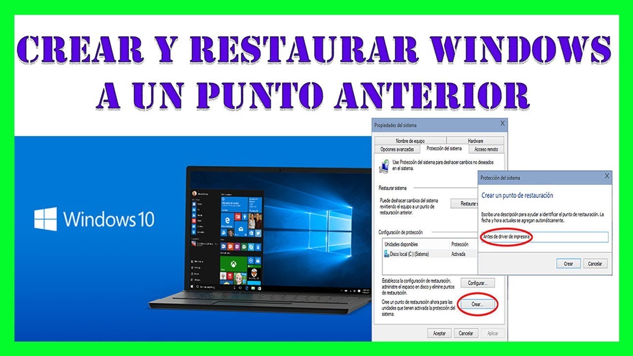 💻 Como Crear Y Restaurar Windows 10 A Un Punto Anterior Paso A Paso 💻 Como Crear Y Restaurar Windows 10 A Un Punto Anterior Paso A Paso
