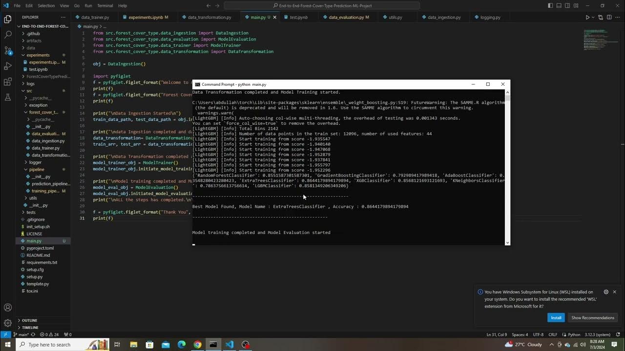 Modular Python Code | Forest Cover Type Prediction Demo | Supervised ...