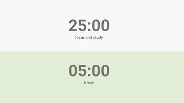 25/5  Pomodoro Timer – Minimal • No Music • Focus & Study