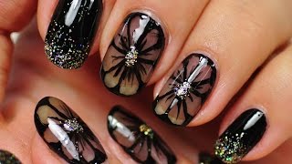 nail designs flowers nails polish gel gold paint easy glitter angel acrylic instagram facile