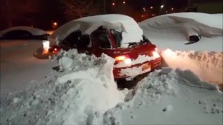NO SHOVELING!! Subaru Plowing out of (30"+ Snow) Snowzilla!!