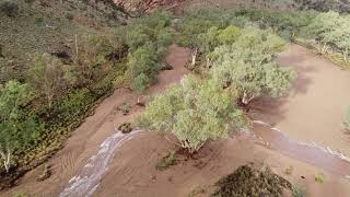 Todd River flowing after recent rains Dec 2022