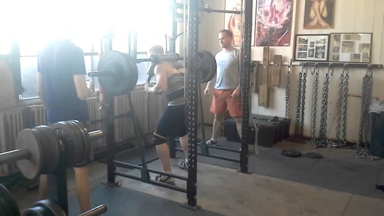 370lb safety bar squat vs green bands YouTube