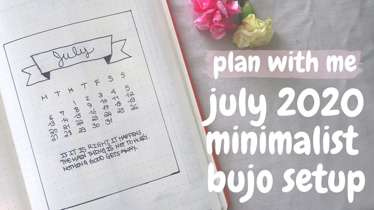 ✏️ plan with me | july 2020 easy + minimalist bullet journal set up