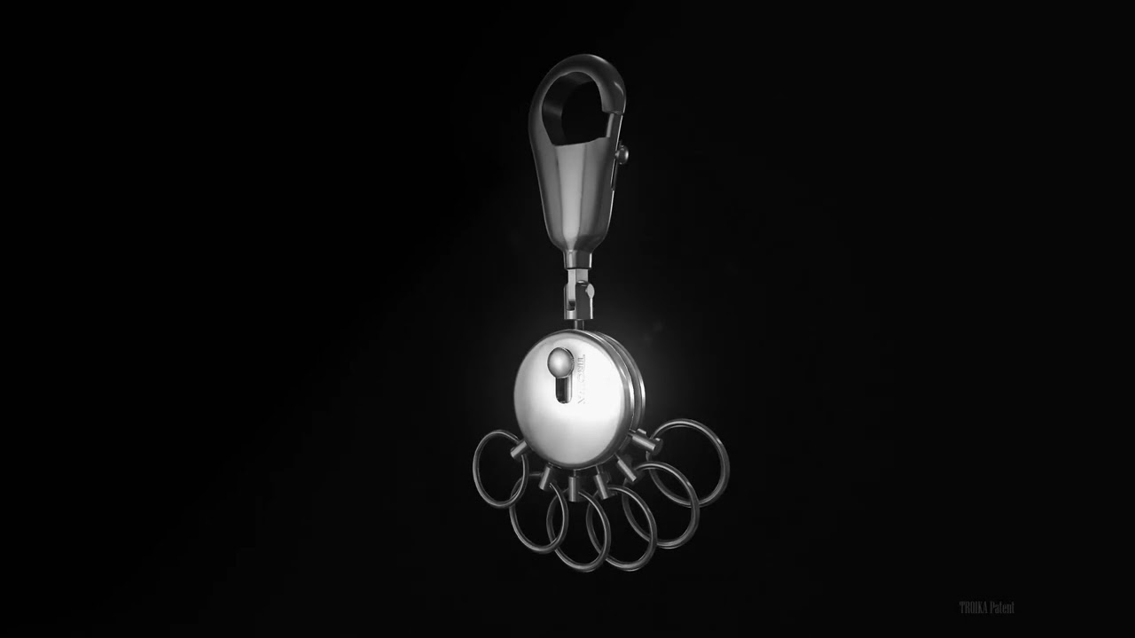 Troika - Porte-Clés PATENT - Chrome Brillant - Design Rond et Troika - Porte-Clés PATENT - Chrome Brillant - Design Rond et