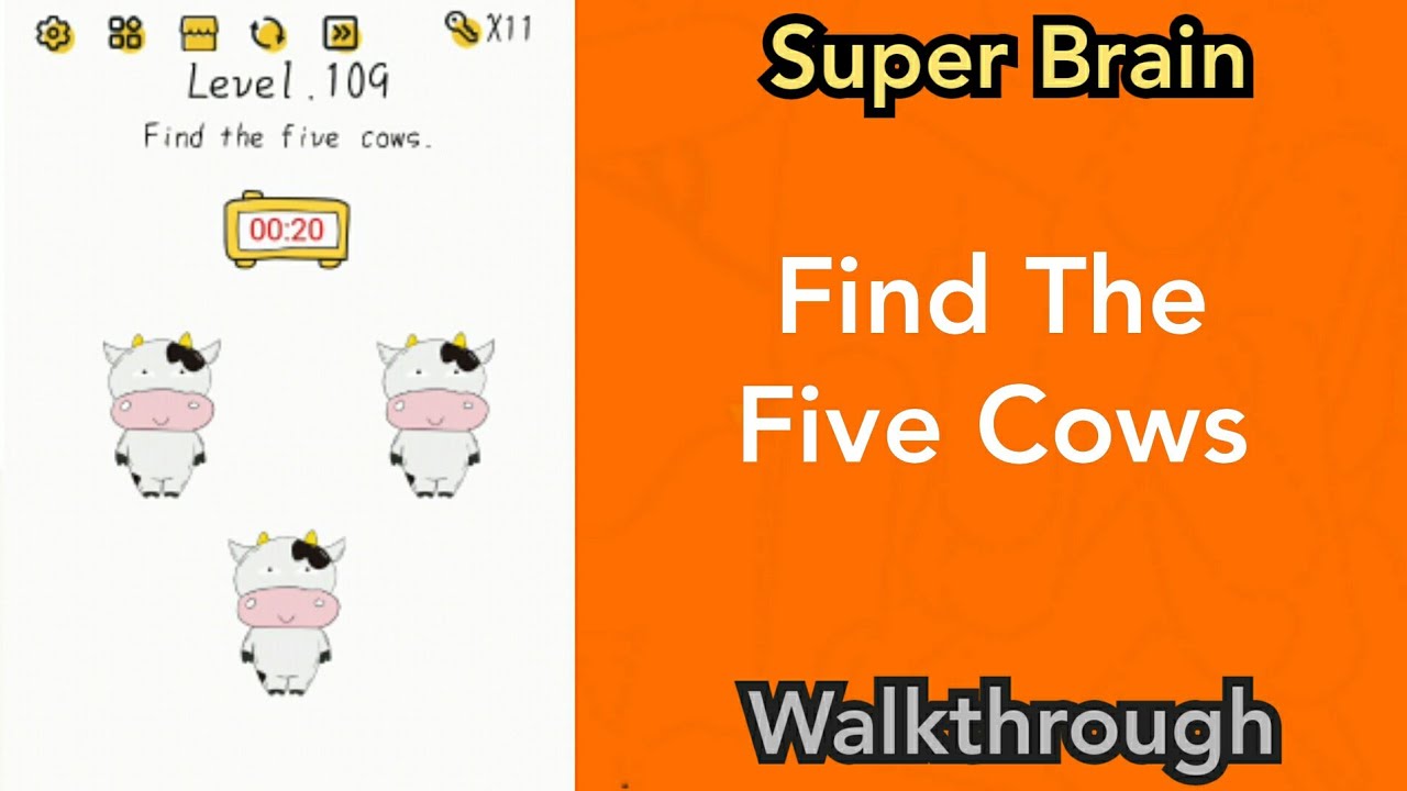 Super Brain - Find The Five Cows - Level 109