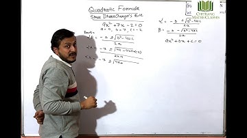 Chitrang Maths Classes Quadratic Formula or Shri Dharacharya