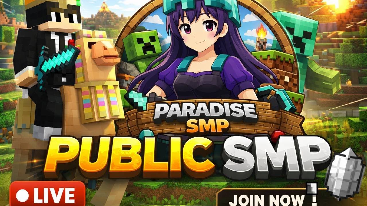 Minecraft Paradise SMP LIVE | Villager Trading Hall + Farm Setup 🏡