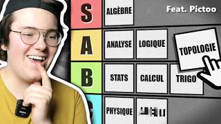 On classe 50 domaine des MATHS (tier list) - Feat. @Pictoo-ID