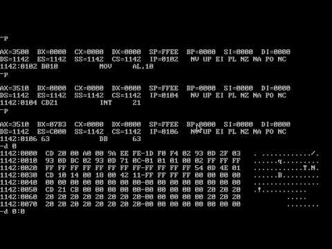 How to directly run BIOS interrupt routines from DOS Debug