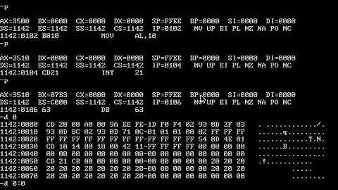 How to directly run BIOS interrupt routines from DOS Debug