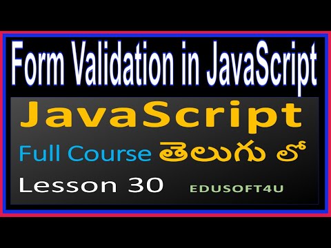Form Validation in JavaScript - JavaScript Total Course in Telugu-Lesson 30