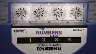Evening Numbers Game Drawing: Wednesday, October 11, 2017