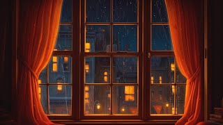 Cozy Rain On Window With Oldies Playing In Another Room Vintage New York Apartment