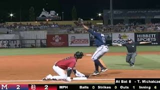 Birmingham's Michalczewski rips one-out triple