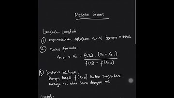 Metode Secant (Solusi Persamaan Non Linier)