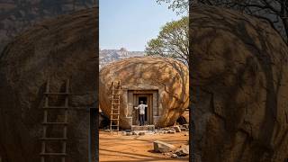 Giant rock transformed into an ancient Shivalayam 🪨🕉️🙏 #viralvideo #mahadev