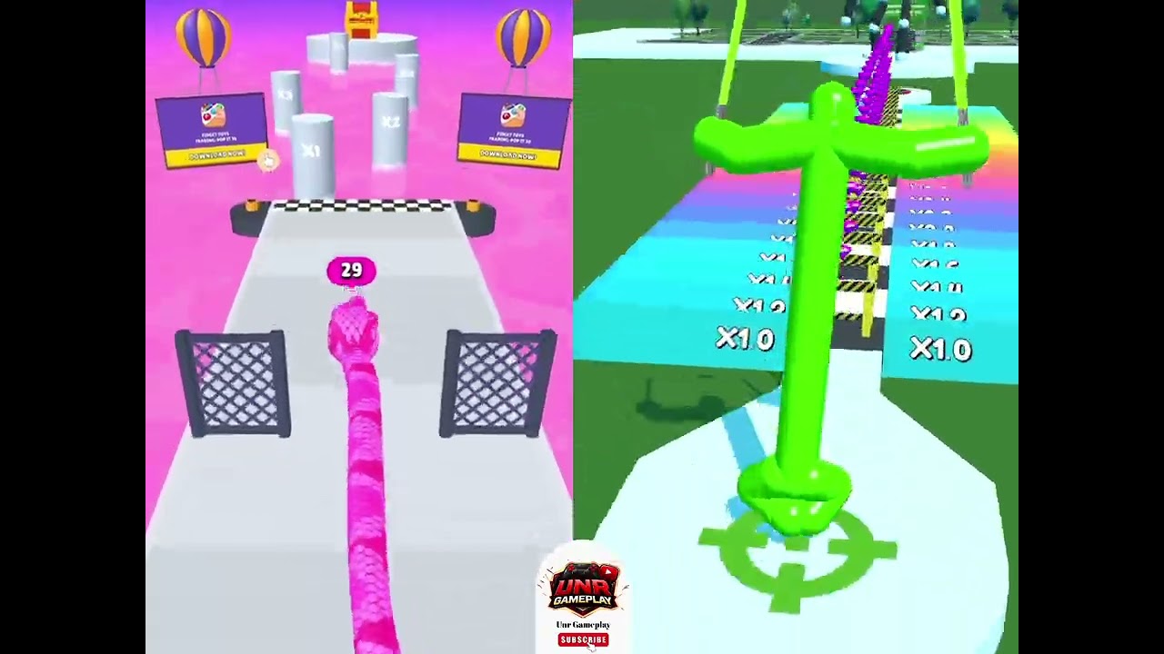 Snake Run Race Vs Tall Man Run - Level Gameplay (iOS,Android)