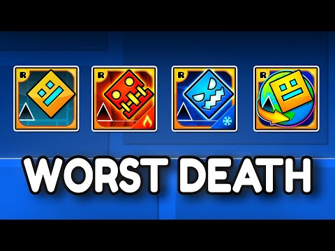 Worst Possible Death on Every Main Level in Geometry Dash