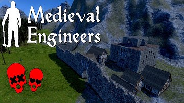 Peasants!/Enemy Castle | Building Vader Hall Part 9 | Medieval Engineers