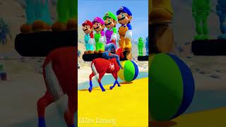 Red Spider Horse Crossing on Rainbow Superhero's Sharks Bridge Animals Game ep.75 #shorts