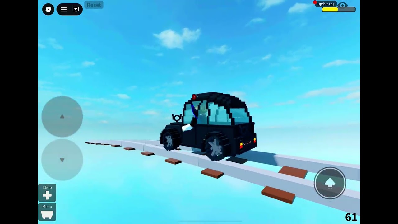 Create a cart ride | Kristopher drop the black 8-bit car off a high place (Roblox)