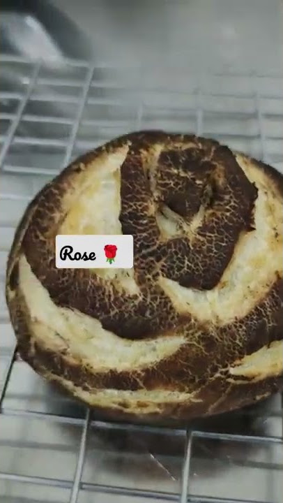 Rose pattern scoring on sourdough bread
