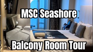 MSC Seashore Deluxe Balcony Room Tour - Cabin 15213