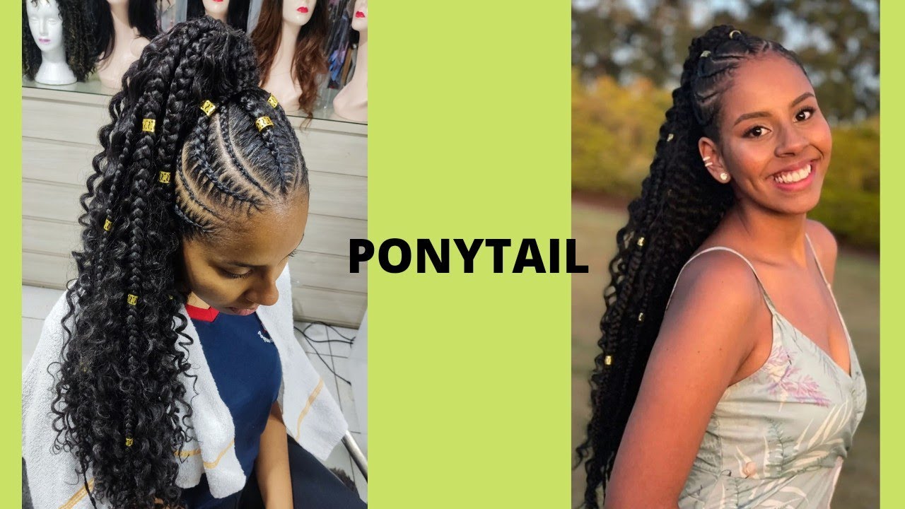 Como fazer Trança Nagô Rabo de cavalo Ponytail Braids raids - YouTube