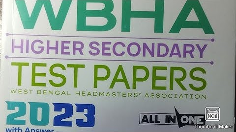 WBHA SCIENCE TEST PAPER SOLUTION//MODEL QUESTION PAPER-02//PART-01//CLASS12//WBCHSE//MATH