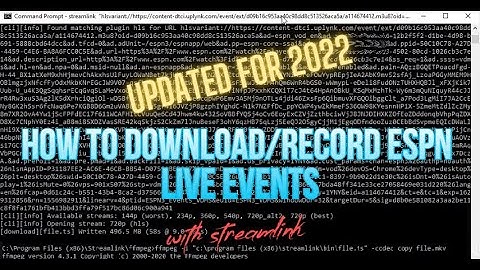 How to Download/Save/Record ESPN Live Events using Streamlink (Updated for 2022)