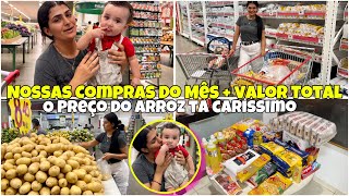 VLOGANDO NO MERCADO ATACADISTA/ COMPRAS DO MÊS/MOSTREI PREÇOS + QUANTO GASTAMOS/O ARROZ TÁ CARÍSSIMO