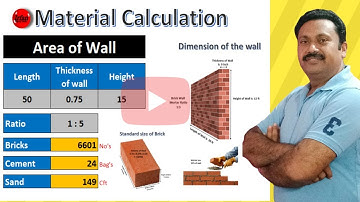 How to calculate the number of bricks cement Bags & sand in a brick wall #civil #brickwork #irfansbe