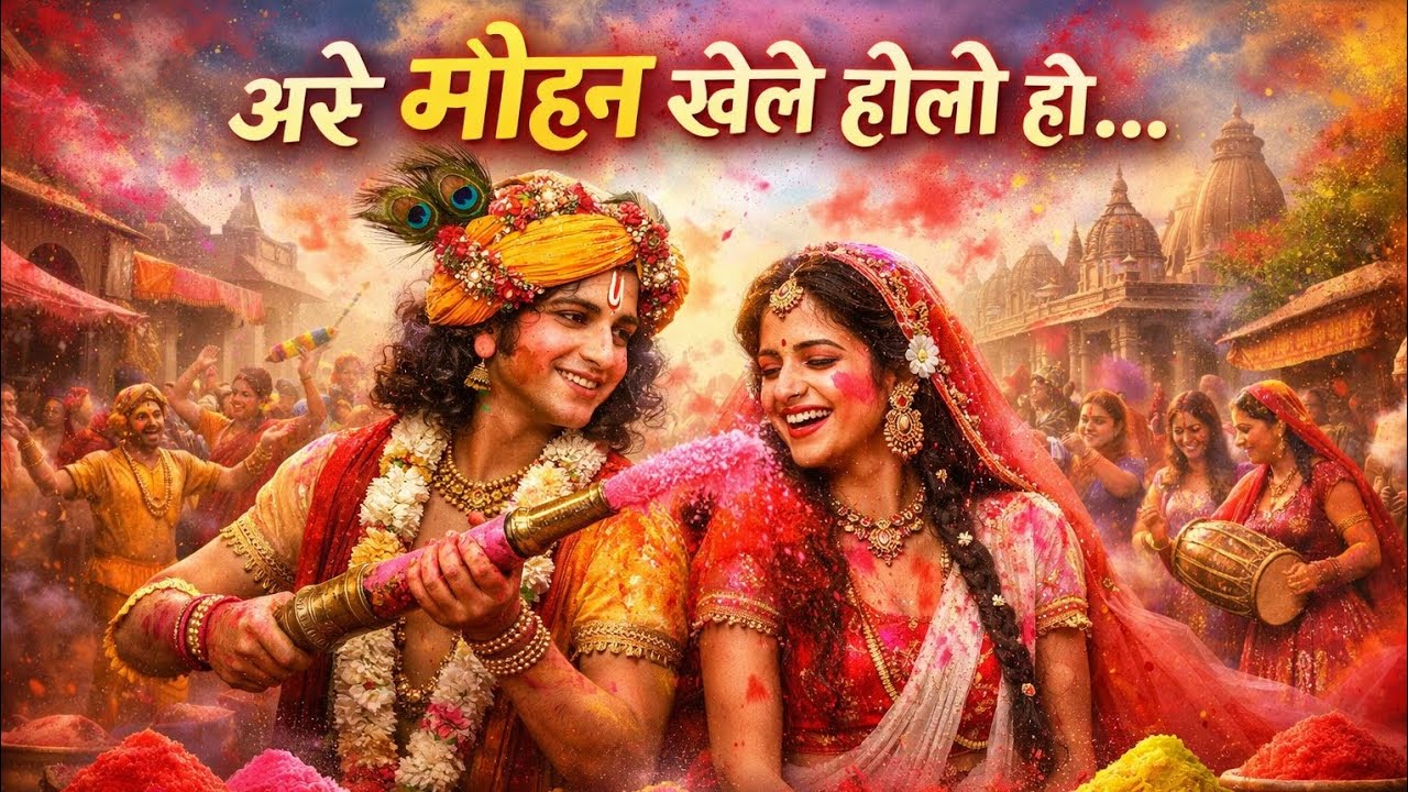 #video मोहन खेले होली हो 🌸 | Radha Krishna Holi Song 2026 | ब्रज की रंगीली होली | Krishna Bhakti