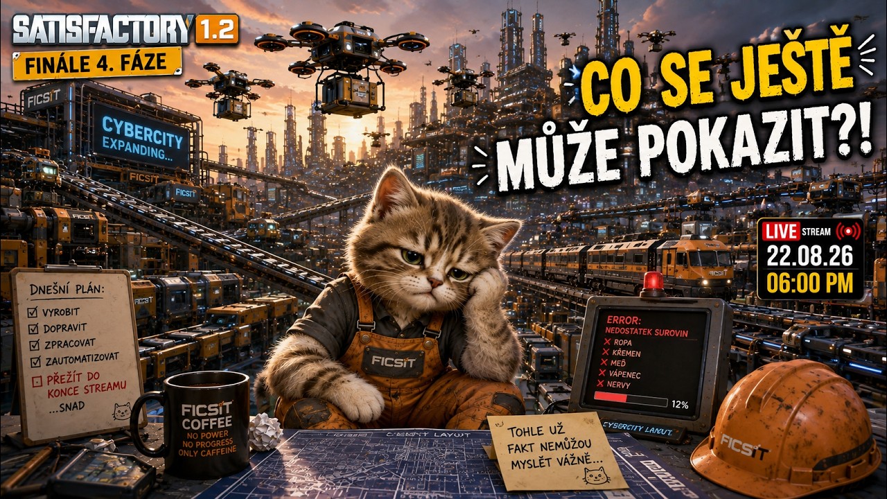 🔴SATISFACTORY 1.2 💥 FINÁLE 4. FÁZE: TOHLE UŽ NEMŮŽE BÝT HORŠÍ! NEBO JO? 🤔 !DONO !MERCH !HELP