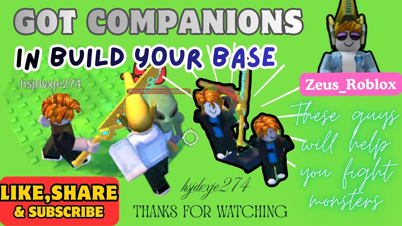 Got Companions who helped protect my base in Build your base Roblox