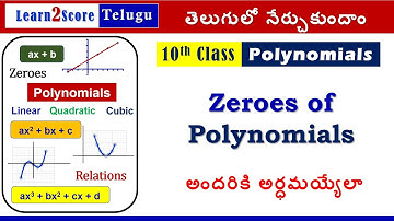 Zeroes of a Polynomial in Telugu | 10th Class AP TS