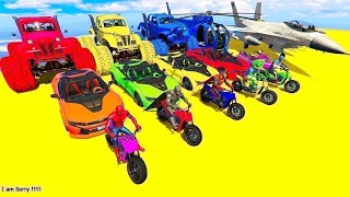 GTA V Epic New Stunt Race For Car Racing Challenge by Trevor and Shark spider-man !!