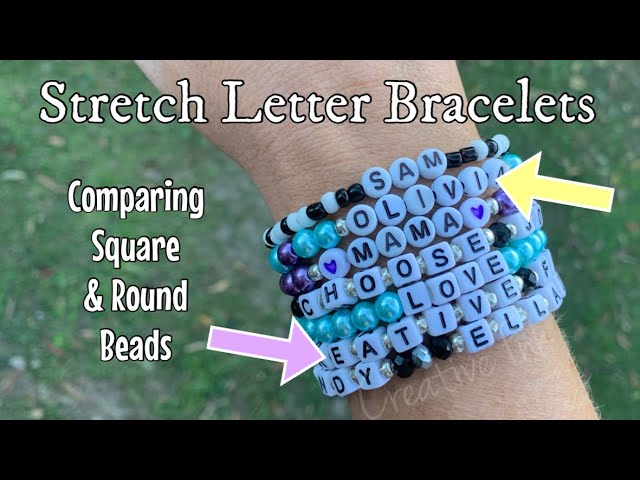 Stretch letter bracelets - alphabet beads. Make custom bracelets