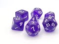 Galaxy - Purple Shimmer Old School 7 Piece DnD RPG Dice Set: