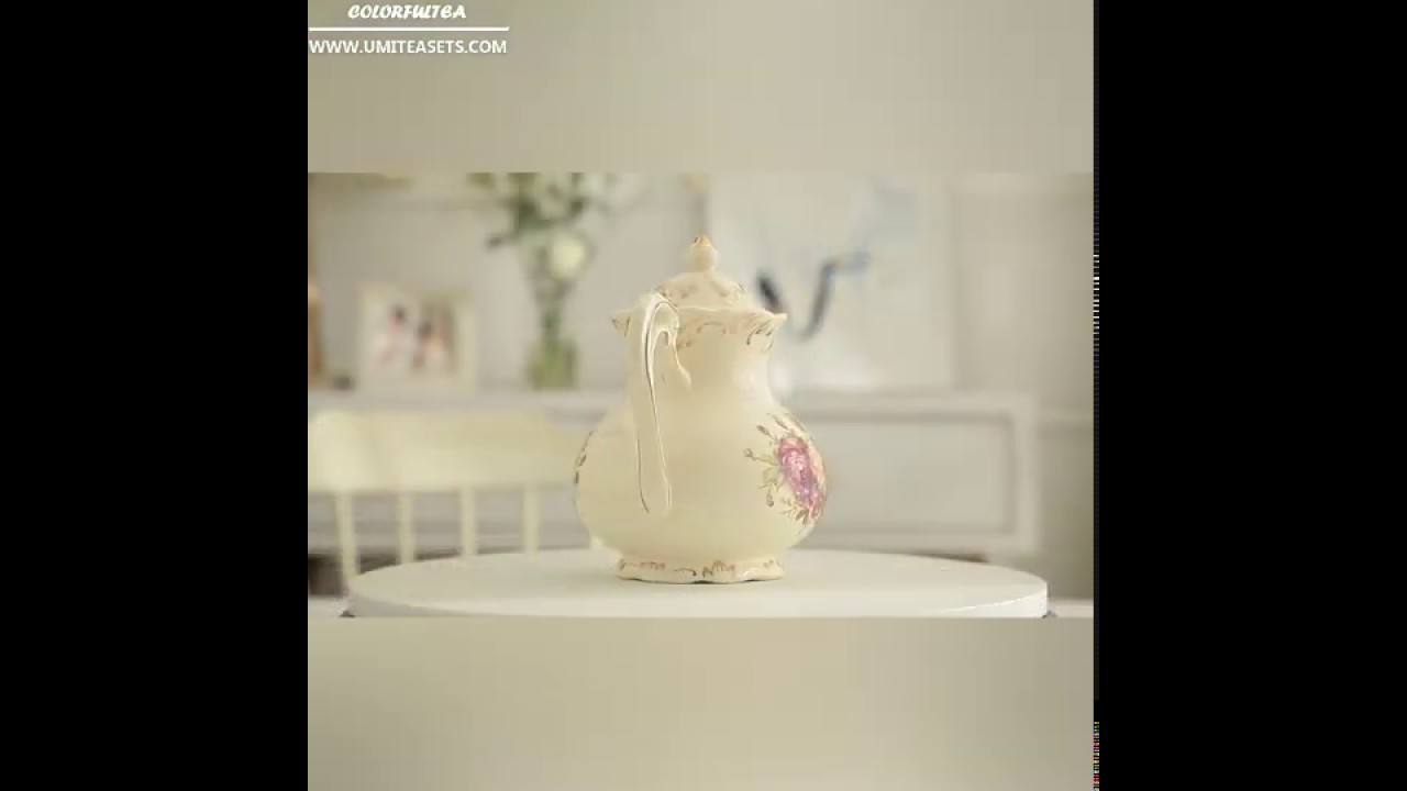 Upscale 8 Pieces Rose British Coffee Tea Set