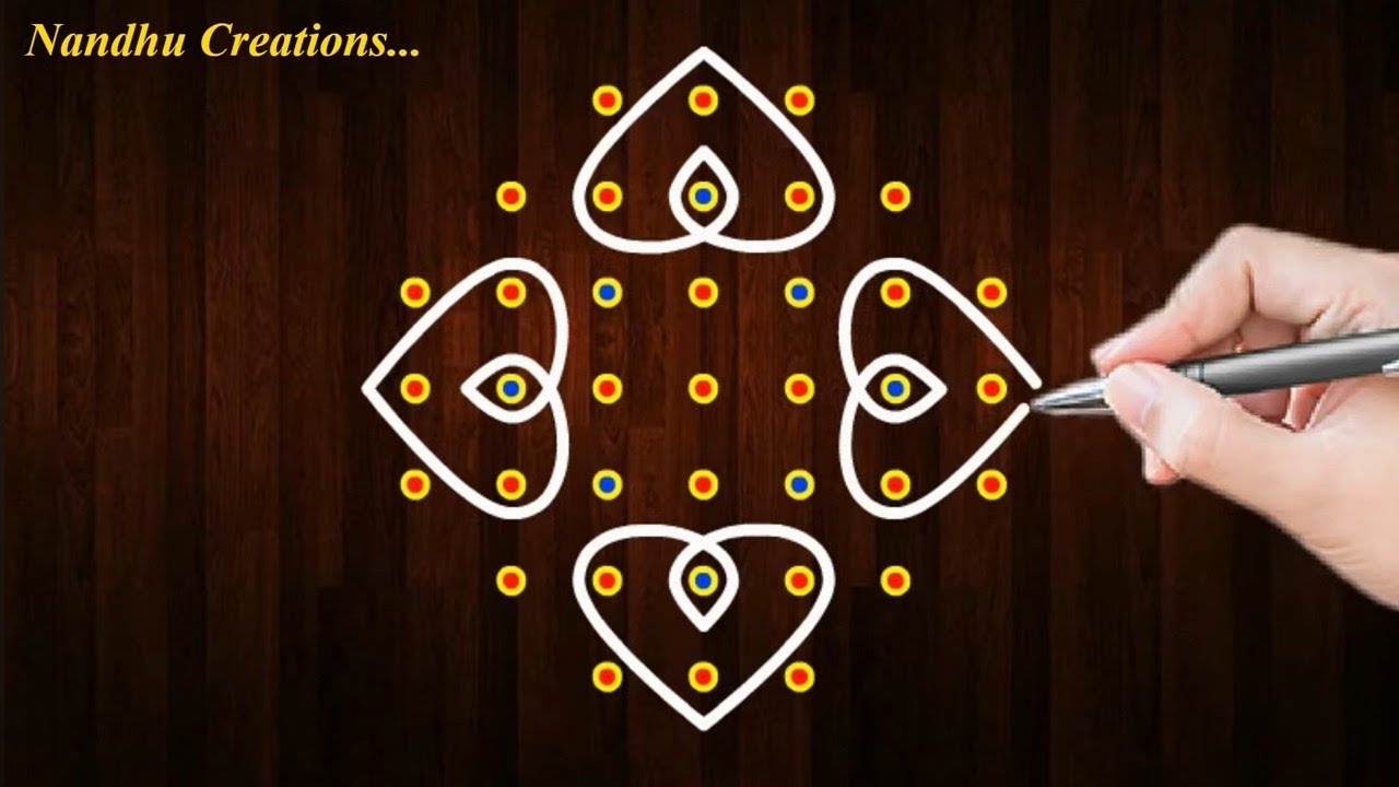 Simple muggulu Designs, Sikku kolam Collections, Easy melikala muggulu #kolam #rangoli #muggulu