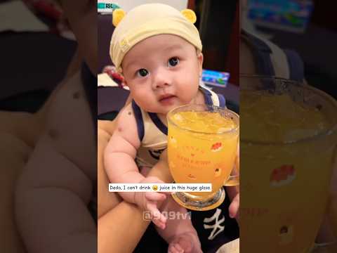 Dado I Can T Drink Juice In This Huge Glass Cutebaby Funny