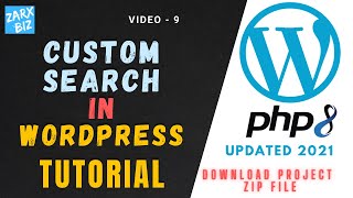 #9 WordPress Search Theme Tutorial | Custom WordPress Search | Updated