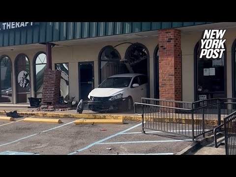 Video shows driver, 78, crash into Louisiana businesses before speeding off