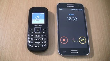Incoming call & Ringing alarms  at the Same Time  Samsung 1200M Black +Samsung Galaxy Core Prime