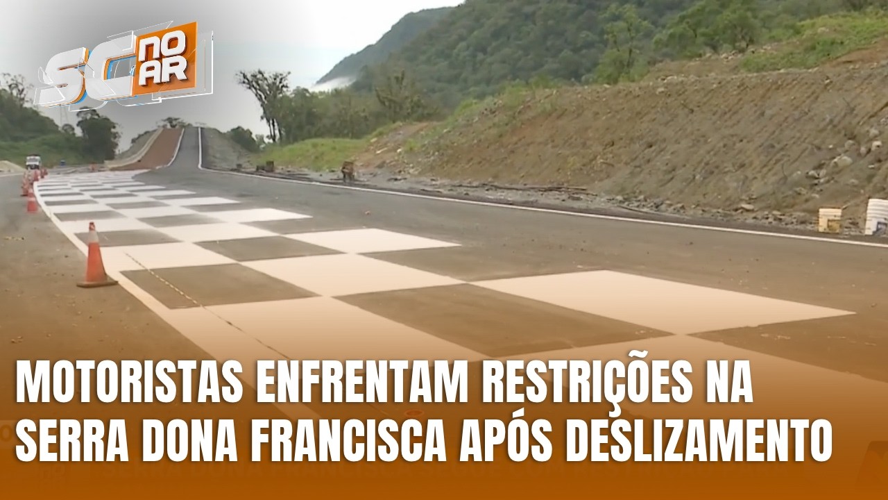 Deslizamento e obras exigem atenção de motoristas na Serra Dona Francisca