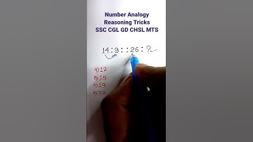Analogy| Number Analogy| Analogical Reasoning| Reasoning for SSC CGL/ GD /CHSL/MTS | #shorts