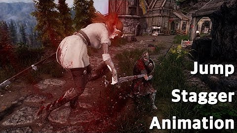 SKYRIM SE Smooth Jump Stagger Animation / 스카이림Se 점프 경직 모션 / mod / 모션 모드